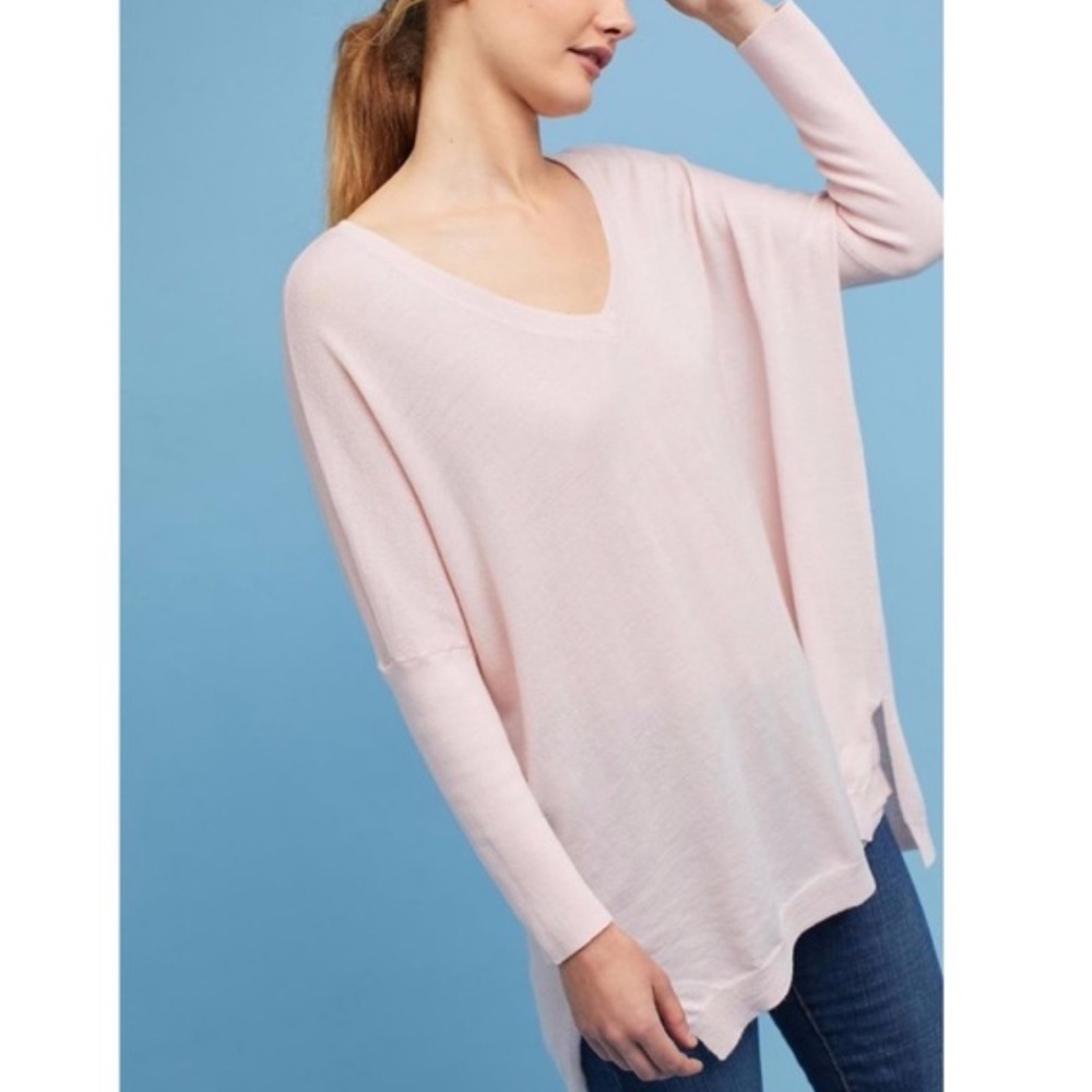 Anthropology Moth 100% merino wool v-neck sweater-S